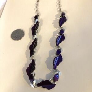Silver and Dark Purple Enamel Choker